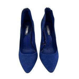 BCBGeneration Blue Suede Pointed Toe Heels Size 8 Women's